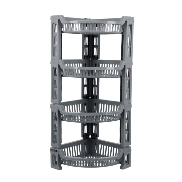 Royalford 4-Layer Corner Rack- RF10880| Multi-Purpose Storage Rack Perfect for Home, Kitchen, Bathroom, Office| Ideal Organizer for Fruits, Vegetables, Containers, Toiletries, Dcor| Strong and Durable Plastic Corner Shelf| Pink