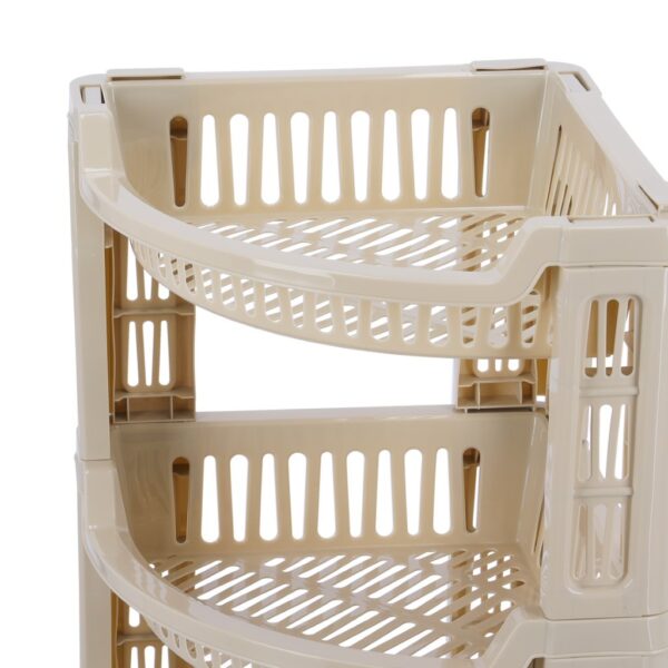 Royalford 4-Layer Corner Rack- RF10880| Multi-Purpose Storage Rack Perfect for Home, Kitchen, Bathroom, Office| Ideal Organizer for Fruits, Vegetables, Containers, Toiletries, Dcor| Strong and Durable Plastic Corner Shelf| Pink - Image 3
