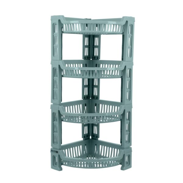 Royalford 4-Layer Corner Rack- RF10880| Multi-Purpose Storage Rack Perfect for Home, Kitchen, Bathroom, Office| Ideal Organizer for Fruits, Vegetables, Containers, Toiletries, Dcor| Strong and Durable Plastic Corner Shelf| Pink - Image 4