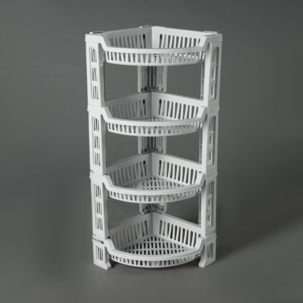 Royalford 4-Layer Corner Rack- RF10880| Multi-Purpose Storage Rack Perfect for Home, Kitchen, Bathroom, Office| Ideal Organizer for Fruits, Vegetables, Containers, Toiletries, Dcor| Strong and Durable Plastic Corner Shelf| Pink - Image 7