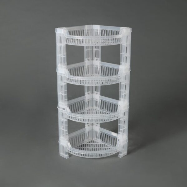 Royalford 4-Layer Corner Rack- RF10881| Multi-Purpose Storage Rack Perfect for Home, Kitchen, Bathroom, Office| Ideal Organizer for Fruits, Vegetables, Containers, Toiletries, Dcor| Strong and Durable Plastic Corner Shelf| White - Image 2
