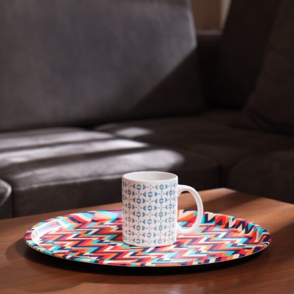 Royalford 36 CM Round Leather Tray- RF11266| Elegant and Sleek Design with Durable and Long-Lasting Construction| Ideal for Serving Drink and as a Dcor Piece| Multi-Color - Image 4