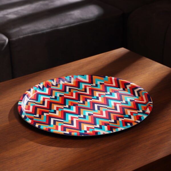 Royalford 36 CM Round Leather Tray- RF11266| Elegant and Sleek Design with Durable and Long-Lasting Construction| Ideal for Serving Drink and as a Dcor Piece| Multi-Color - Image 5