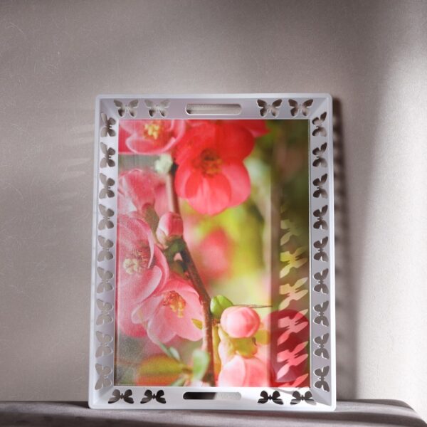 Royalford 50X38 CM Rectangular Butterfly Tray- RF11269| Elegant and Sleek Design with Durable and Long-Lasting Construction| Ideal for Serving Drink and as a Dcor Piece| Multi-Color - Image 3