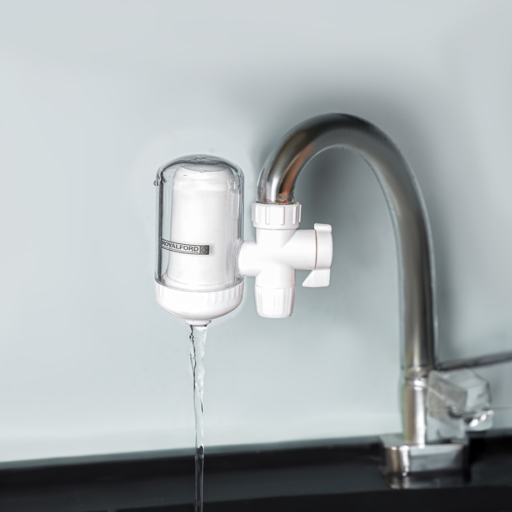 Royalford Water Filter- RF12504/ Tap Mounting, 2 Stage Purification and Fits Most Standard Faucet/ Perfect for Kitchen, Bathroom for Cooking, Cleaning, Bathing, etc./ White - Image 4