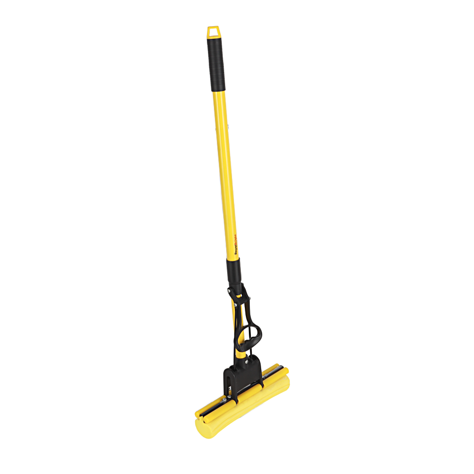 Royalford Floor PVA Mop with Iron Handle- RF12253/ 120 cm Long, with Squeezing Technology and Extendable Height/ Suitable for all Hard Flooring types, Glass, Marble, Granite, Tile, Wood, Window, Wall, etc./ High Water Absorbency, No Scratch/ Black and Yellow - Image 3