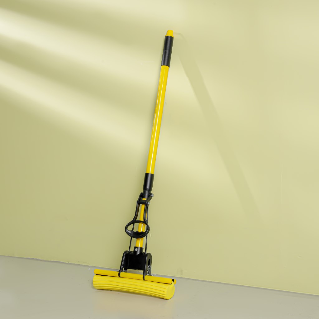 Royalford Floor PVA Mop with Iron Handle- RF12253/ 120 cm Long, with Squeezing Technology and Extendable Height/ Suitable for all Hard Flooring types, Glass, Marble, Granite, Tile, Wood, Window, Wall, etc./ High Water Absorbency, No Scratch/ Black and Yellow - Image 5