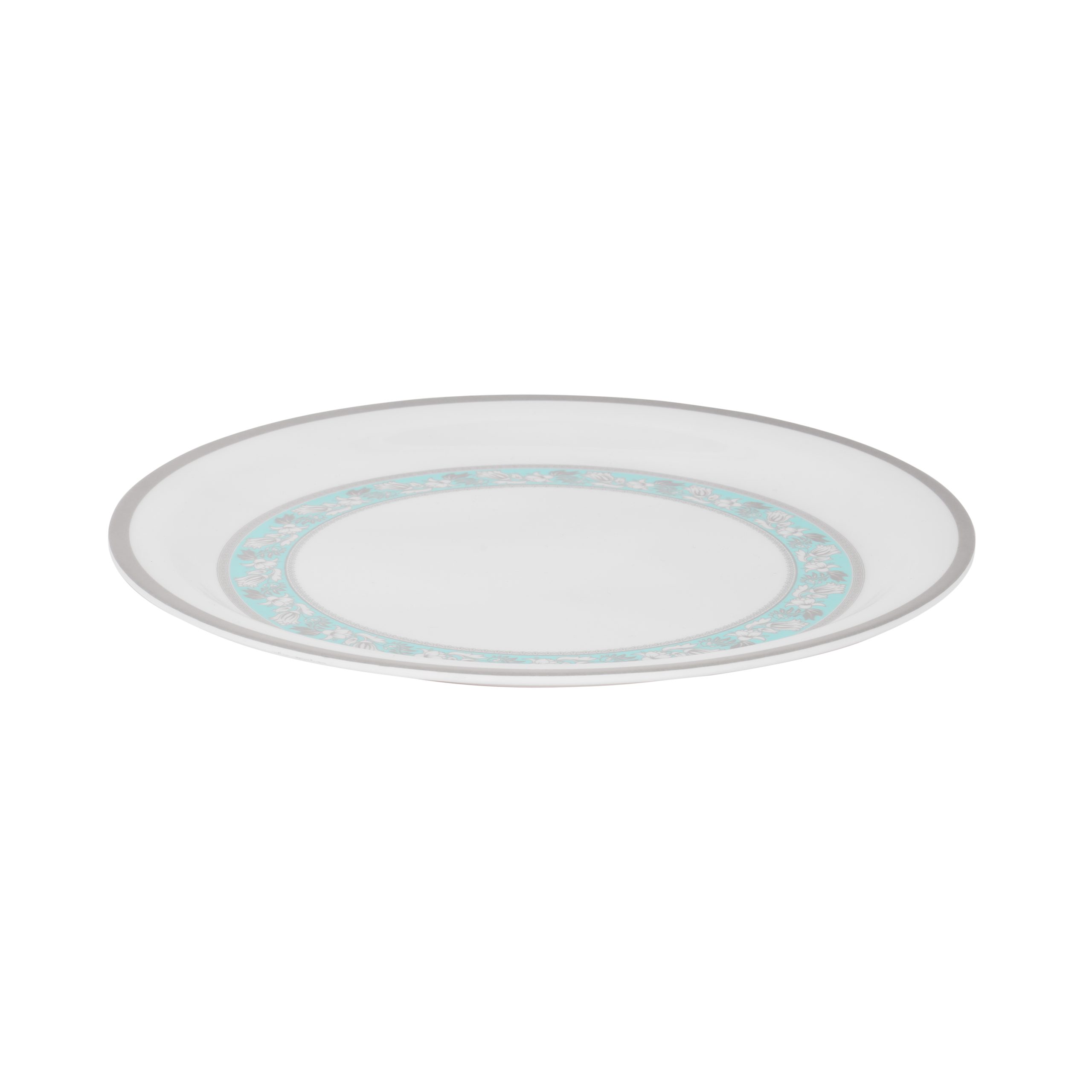Royalford 11" Melamineware Dinner Plate- RF12911/ Light-Weight and Food-Grade Plates with Elegant Design/ Perfect for Serving and Eating Main Course Meals, Dishwasher Safe/ White and Blue - Image 2