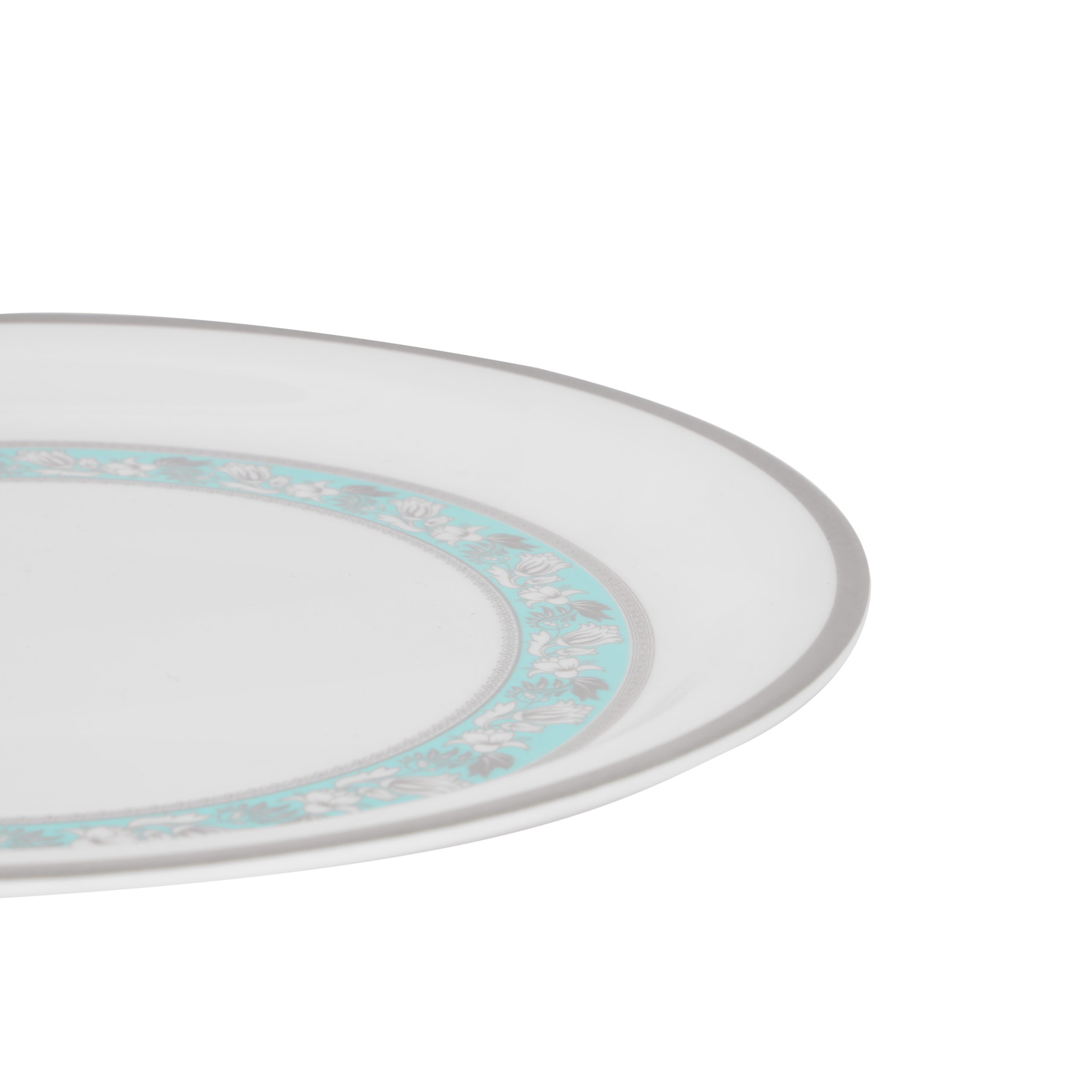 Royalford 11" Melamineware Dinner Plate- RF12911/ Light-Weight and Food-Grade Plates with Elegant Design/ Perfect for Serving and Eating Main Course Meals, Dishwasher Safe/ White and Blue - Image 3