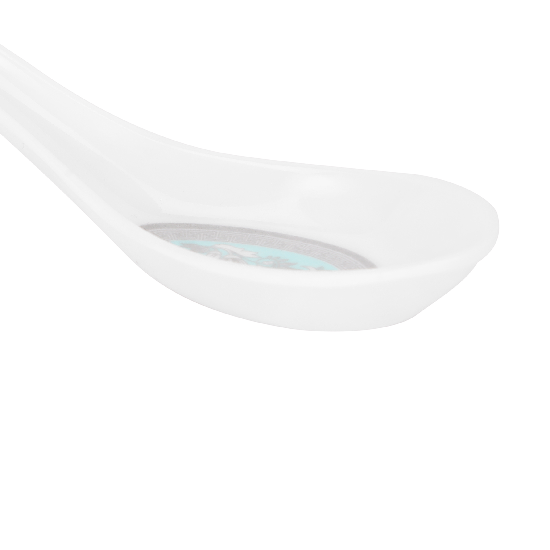 Royalford 5.5" Melamineware Soup Spoon- RF12918/ Stylish Design, Light-Weight and 100% Food-Grade/ Suitable for Dining Table, Home and Restaurant for Soup, Stew, Porridge, Etc./ Dishwasher-Safe and Chip-Resistant/ White and Blue - Image 2