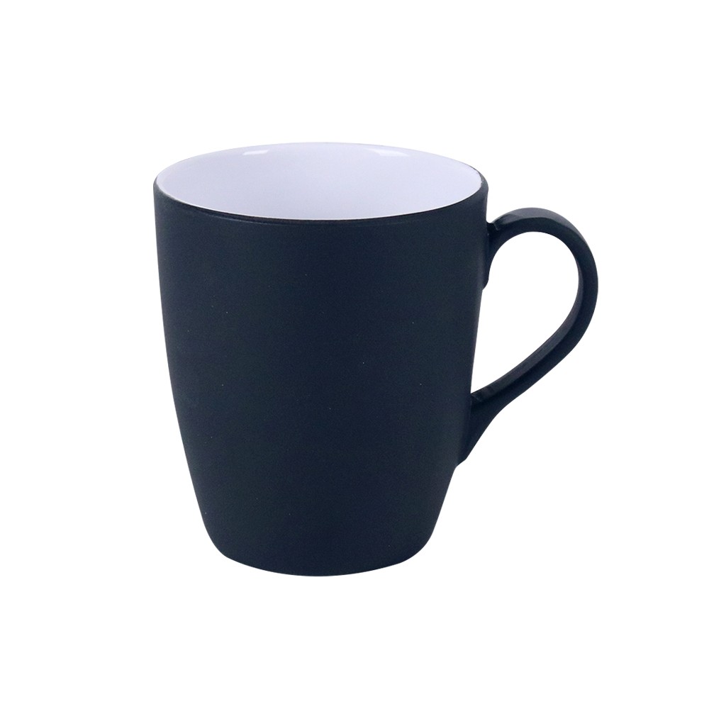 Royalford 400 ml Melamine Coffee Mug- RF12984/ Monstera Printed, Stain Guard Technology, Perfect for Hot Beverages, Tea, Coffee, etc./ Food-Grade, Non-Toxic and Safe to Use/ Safe for Dishwasher and Freezer/ Black and Green