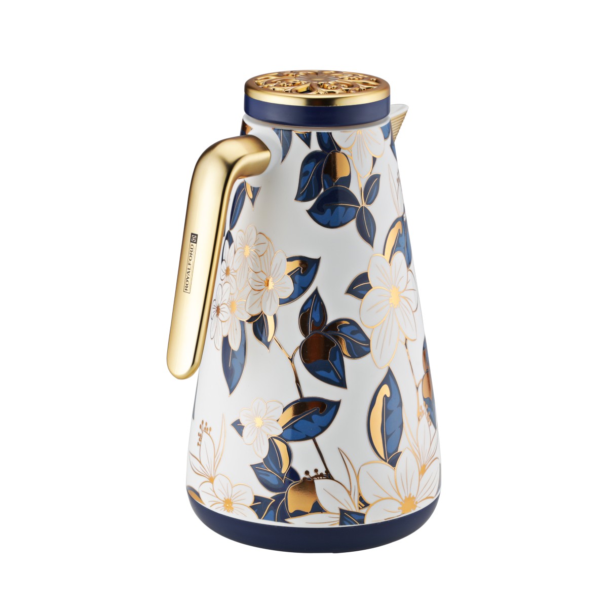 Royalford Flora Luxe 1.0 Litre Vacuum Flask - Floral Designer Insulated Thermal Jug with Pink Glass Inner Pot, Keeps Drinks Hot for 20 Hours and Cold for 24 Hours, BPA-Free & Leak-Resistant - Image 2
