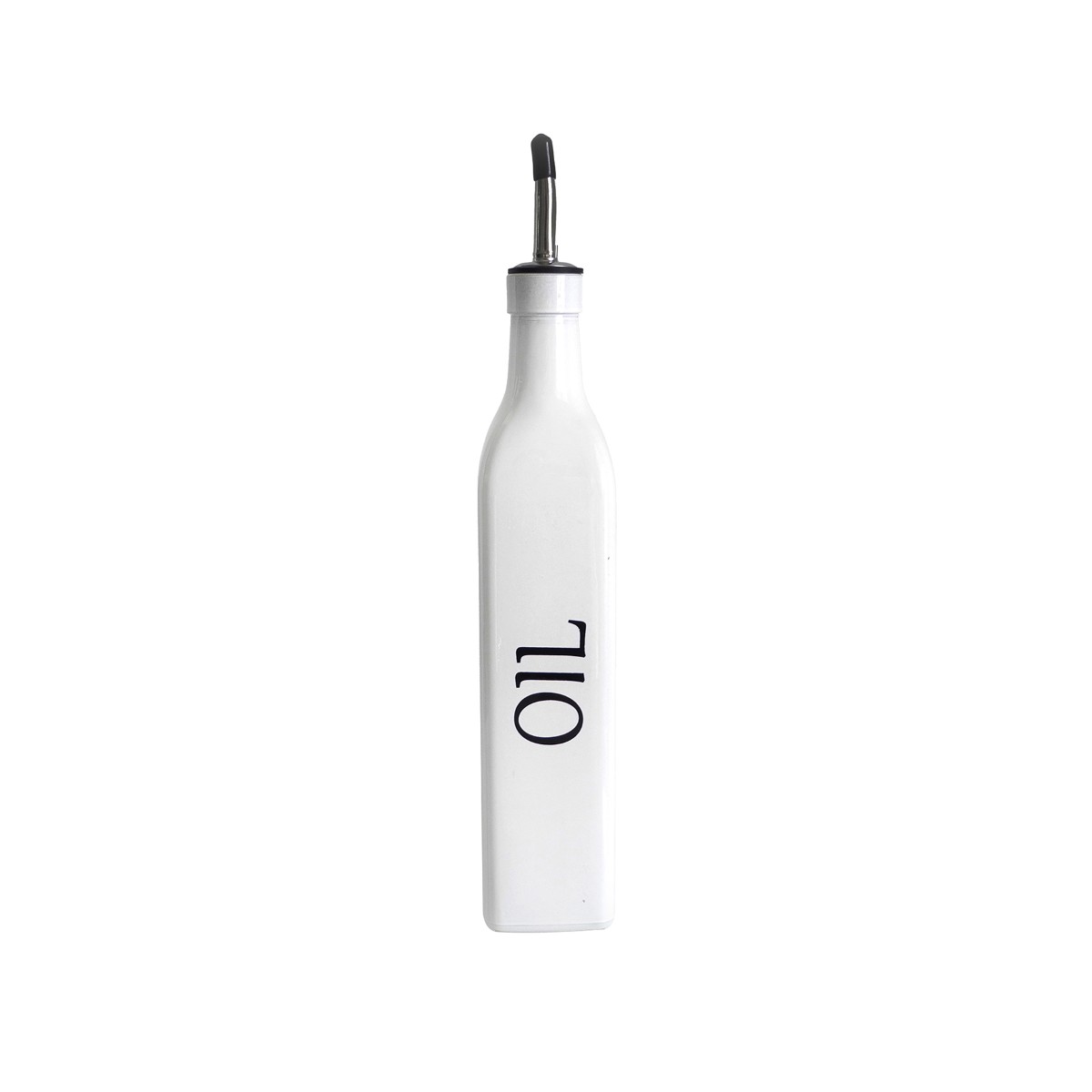 Royalford 500 ml Glass Oil Bottle- RF13208/ Tall Dispenser, Perfect for Dispensing Oils, Vinegar, Olive Oil, Spices, Etc./ Lead Free and Odor-Free, with Convenient Pouring Spout/ White