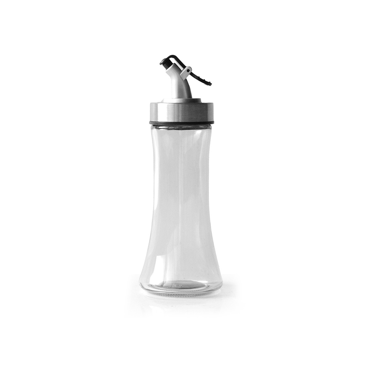 Royalford 200 ml Glass Oil Bottle- RF13209/ Transparent Dispenser, Perfect for Dispensing Oil, Vinegar, Olive Oil, Spices, Etc./ with Convenient Pouring Spout/ Clear and Black