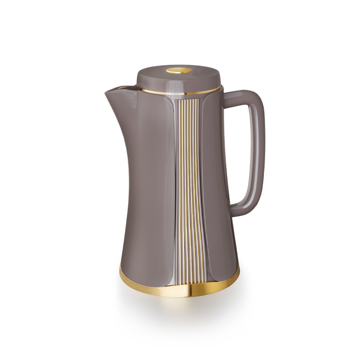 Royalford Jawhara 900 ml Vacuum Flask- RF13221/ with Pink Glass Inner and PP Outer Body/ Keeps Your Drinks Hot for 20 Hours and Cold 24 Hours, Asbestos-Free and Hygienic/ Leak-Proof and Portable Design/ Suitable for Indoor and Outdoor Use/ Grey and Golden