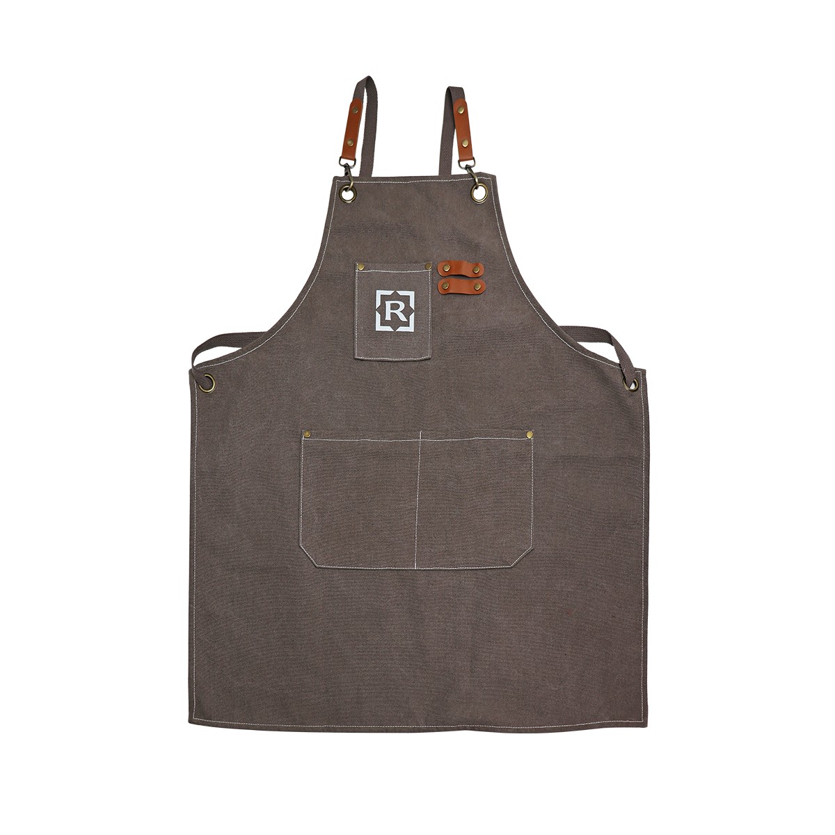 Royalford Multipurpose Kitchen Apron- RF13227/ 76x65 cm, Polyester Cotton Fabric, with Adjustable Straps, Comfortable Fit for all Sizes/ with Pockets, Perfect for Cooking, Baking, Crafting, Cleaning, etc./ Brown