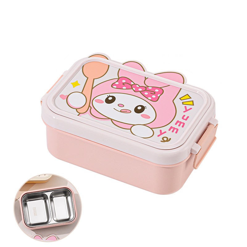 Royalford RF13256 Lunch Box, Stainless Steel Food Container with Durable Plastic Outer Casing