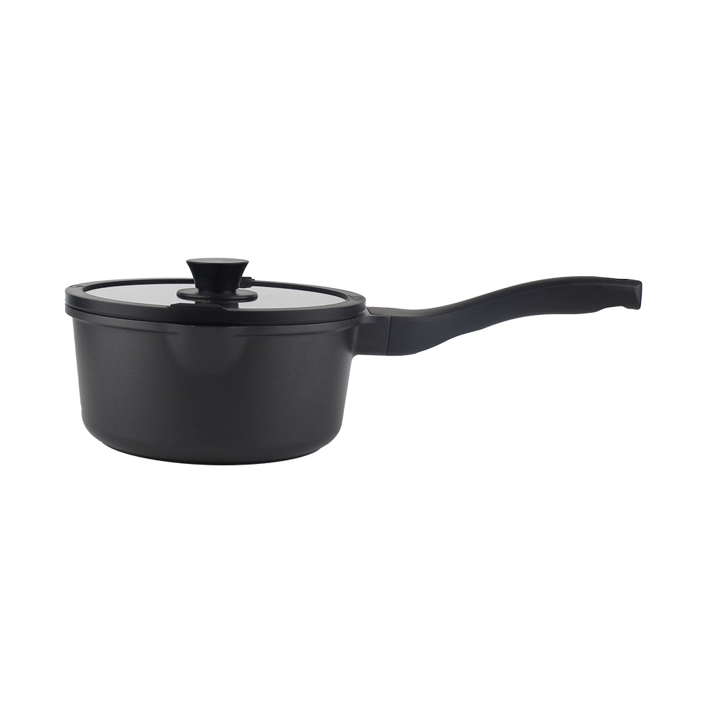 Royalford RF13265 SAUCEPAN WITH GLASS LID - Golden Chef Premium Die - Cast Cookware 18 cm - 2.0 L