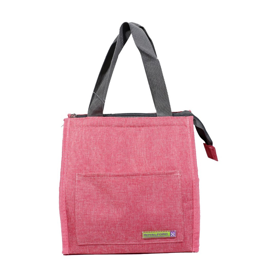 Royalford 6 Liter Insulated Lunch Carry Bag- RF13317/ with Carrying Handle, Compact and Lightweight/ Polyester Water Resistant, Easy Cleaning, Perfect for Office, School, Picnic, Travel, etc./ Pink