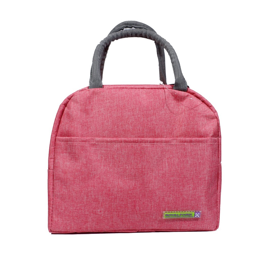 Royalford 7 Liter Insulated Lunch Carry Bag- RF13318/ with Carrying Handle, Compact and Lightweight/ Polyester Water Resistant, Easy Cleaning, Perfect for Office, School, Picnic, Travel, etc./ Pink